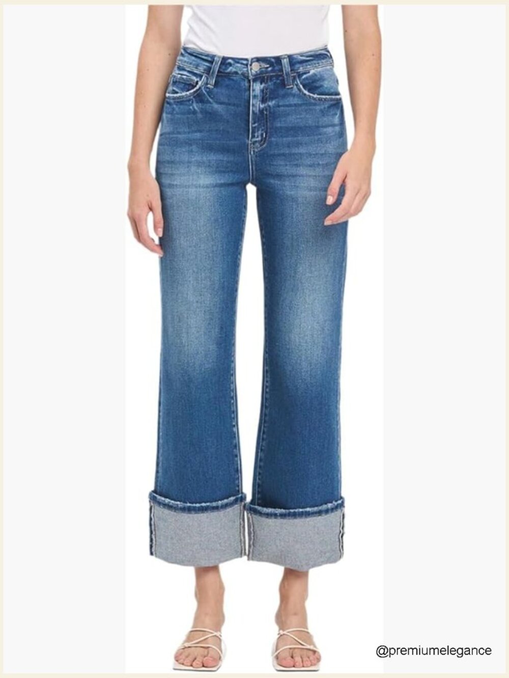 Super High Rise Flare Jeans 28" Inseam Vintage 90s Stretch Denim - Picture 1 of 6